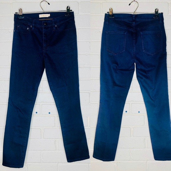 Tory Burch Skinny Jean Navy Blue Stretchy High Rise Pants Women 25 Size 2 - Picture 2 of 10